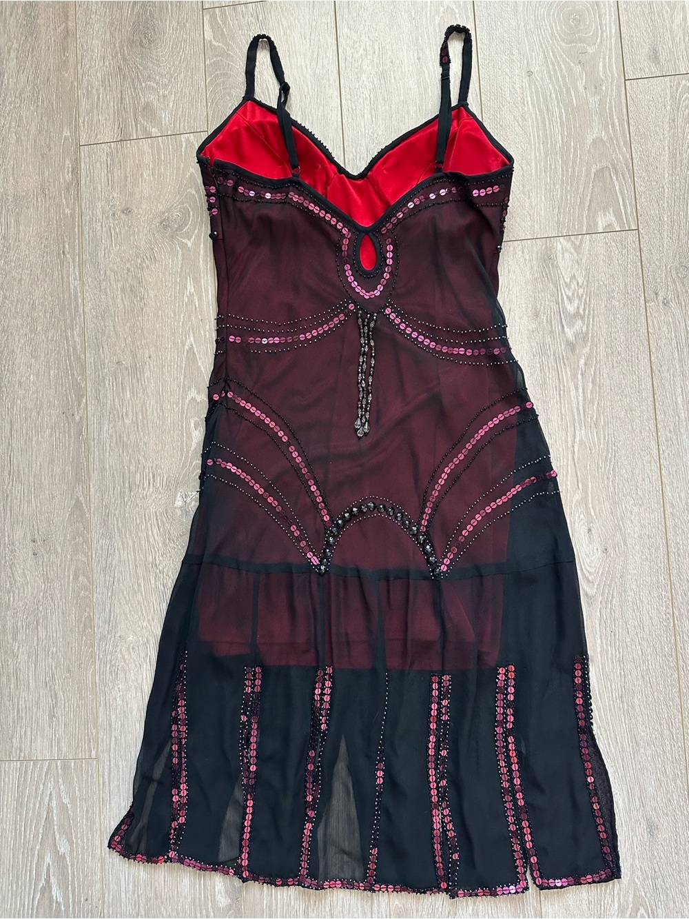 Vintage Sue Wong Nocturne Dress Silk Beaded Sequins 90s Y2K Vampy Flapper Sz 6 - Picture 2 of 12